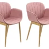Lot De 2 Chaises De Salle à Manger En Tissu Rose ALICE -Meilleur Meubles Magasin chaise 18880383