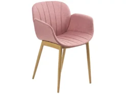 Lot De 2 Chaises De Salle à Manger En Tissu Rose ALICE -Meilleur Meubles Magasin chaise 18880387