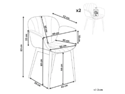 Lot De 2 Chaises De Salle à Manger En Tissu Rose ALICE -Meilleur Meubles Magasin chaise 18880391