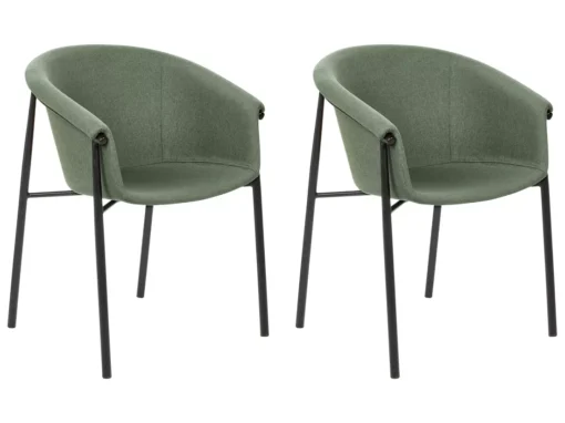 Lot De 2 Chaises De Salle à Manger En Tissu Vert AMES -Meilleur Meubles Magasin chaise 18880415