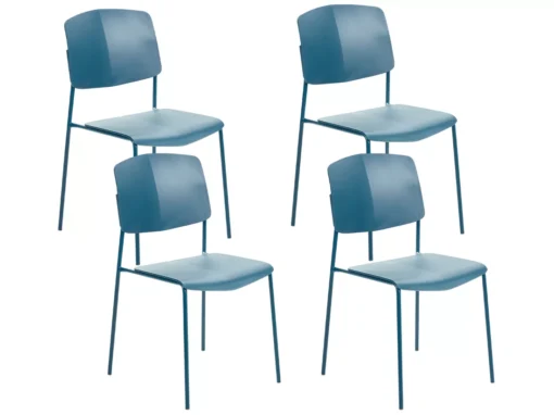 Lot De 4 Chaises De Salle à Manger Bleu ASTORIA -Meilleur Meubles Magasin chaise 18880855