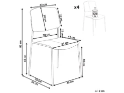 Lot De 4 Chaises De Salle à Manger Bleu ASTORIA -Meilleur Meubles Magasin chaise 18880863