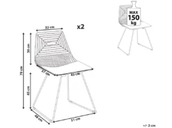 Lot De 2 Chaises De Salle à Manger En Métal Noir BEATTY -Meilleur Meubles Magasin chaise 18902279