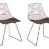 Lot De 2 Chaises De Salle à Manger En Métal Rose Doré BEATTY -Meilleur Meubles Magasin chaise 18902289