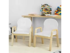 Lot De 2 Chaises Enfant Design Fauteuil Pour Enfants Avec Accoudoirs Et Dossier Chaise Confortable Haute Qualité- Hauteur Réglable,SoBuy KMB24-Wx2 -Meilleur Meubles Magasin chaise 19815355