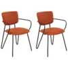 Lot De 2 Chaises De Salle à Manger En Tissu Orange ELKO -Meilleur Meubles Magasin chaise 20952677