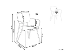Lot De 2 Chaises De Salle à Manger En Tissu Orange ELKO -Meilleur Meubles Magasin chaise 20952691
