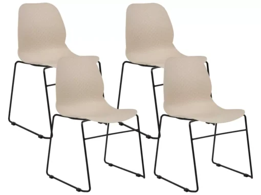 Lot De 4 Chaises De Salle à Manger Beige PANORA -Meilleur Meubles Magasin chaise 21193963