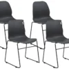 Lot De 4 Chaises De Salle à Manger Gris Foncé PANORA -Meilleur Meubles Magasin chaise 21193983
