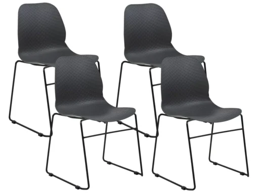 Lot De 4 Chaises De Salle à Manger Gris Foncé PANORA -Meilleur Meubles Magasin chaise 21193983