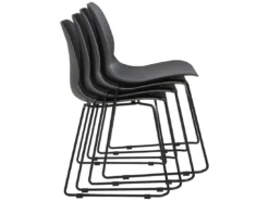 Lot De 4 Chaises De Salle à Manger Gris Foncé PANORA -Meilleur Meubles Magasin chaise 21193999