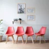 Lot De 4 Chaises Scandinaves NORA Rouge Avec Coussin - HAPPY GARDEN -Meilleur Meubles Magasin chaise 22366439