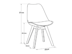 Lot De 4 Chaises Scandinaves NORA Rouge Avec Coussin - HAPPY GARDEN -Meilleur Meubles Magasin chaise 22366447