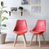 Lot De 2 Chaises Scandinaves NORA Rouge Avec Coussin - HAPPY GARDEN -Meilleur Meubles Magasin chaise 22366475