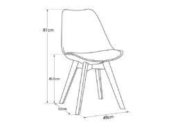 Lot De 2 Chaises Scandinaves NORA Rouge Avec Coussin - HAPPY GARDEN -Meilleur Meubles Magasin chaise 22366483