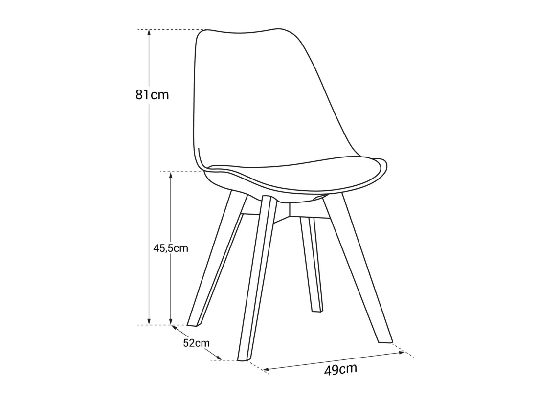 Lot De 2 Chaises Scandinaves NORA Grises Avec Coussin - HAPPY GARDEN 7 Lot De 2 Chaises Scandinaves NORA Grises Avec Coussin - HAPPY GARDEN – Image 5