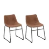 Lot De 2 Chaises En Tissu Marron BATAVIA -Meilleur Meubles Magasin chaise 22742523