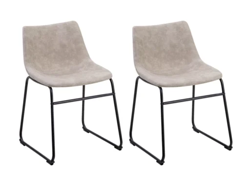 Lot De 2 Chaises En Tissu Beige BATAVIA -Meilleur Meubles Magasin chaise 22742733