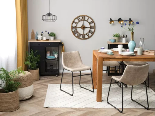 Lot De 2 Chaises En Tissu Beige BATAVIA -Meilleur Meubles Magasin chaise 22742735