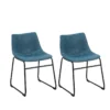 Lot De 2 Chaises En Tissu Bleu BATAVIA -Meilleur Meubles Magasin chaise 22742751