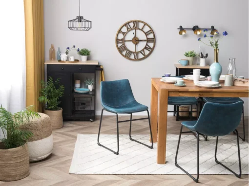 Lot De 2 Chaises En Tissu Bleu BATAVIA -Meilleur Meubles Magasin chaise 22742753