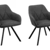 Lot De 2 Chaises En Tissu Gris MONEE -Meilleur Meubles Magasin chaise 22822877