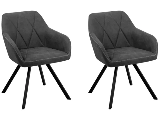 Lot De 2 Chaises En Tissu Gris MONEE -Meilleur Meubles Magasin chaise 22822877