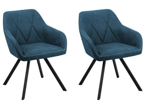 Lot De 2 Chaises En Tissu Bleu MONEE -Meilleur Meubles Magasin chaise 22822893