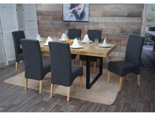 Chaise De Salle à Manger Crotone (lot De 6),gris Foncé, Pieds Clairs -Meilleur Meubles Magasin chaise 23178795