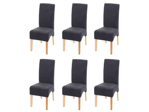 Chaise De Salle à Manger Crotone (lot De 6),gris Foncé, Pieds Clairs -Meilleur Meubles Magasin chaise 23178797