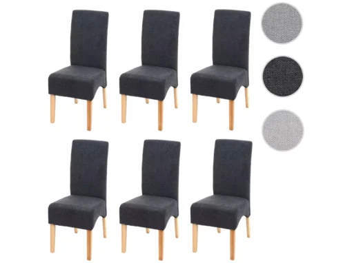 Chaise De Salle à Manger Crotone (lot De 6),gris Foncé, Pieds Clairs -Meilleur Meubles Magasin chaise 23178811