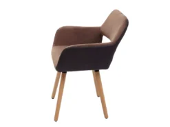 Chaise De Salle à Manger MCW-A50 II (lot De 6),similicuir/tissu, Marron Clair, Pieds Clairs -Meilleur Meubles Magasin chaise 23546909