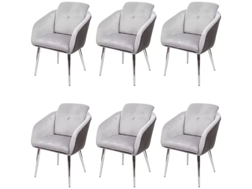 Chaise De Salle à Manger MCW-G48 (lot De 6),gris -Meilleur Meubles Magasin chaise 23546987