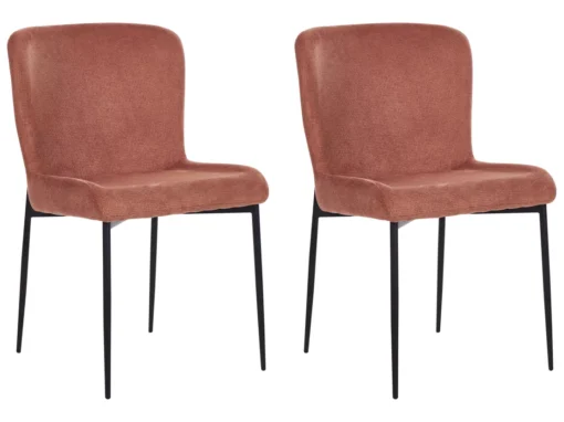 Lot De 2 Chaises De Salle à Manger En Tissu Marron ADA -Meilleur Meubles Magasin chaise 23599421