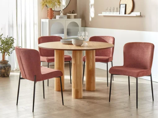 Lot De 2 Chaises De Salle à Manger En Tissu Marron ADA -Meilleur Meubles Magasin chaise 23599423