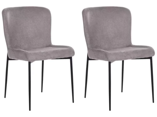 Lot De 2 Chaises De Salle à Manger En Tissu Gris Foncé ADA -Meilleur Meubles Magasin chaise 23599619