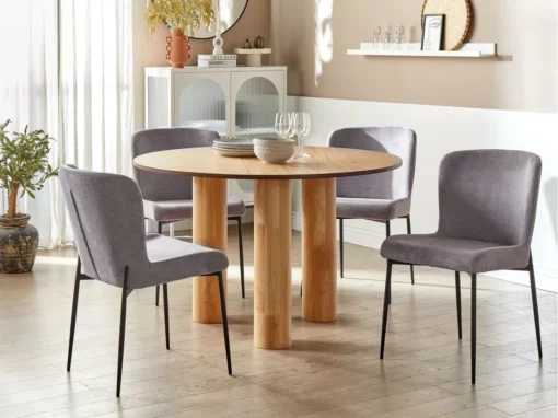 Lot De 2 Chaises De Salle à Manger En Tissu Gris Foncé ADA -Meilleur Meubles Magasin chaise 23599621