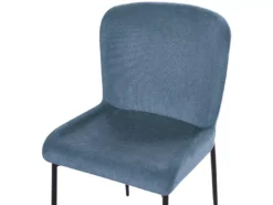 Lot De 2 Chaises De Salle à Manger En Tissu Bleu ADA -Meilleur Meubles Magasin chaise 23599645