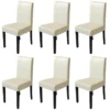 Chaise De Salle à Manger Littau Similicuir (lot De 6),simili-cuir, Crème, Pieds Foncés -Meilleur Meubles Magasin chaise 23682471