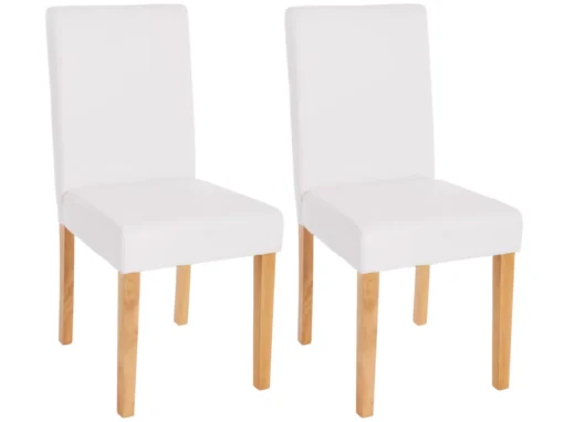 Chaise De Salle à Manger Littau Similicuir (lot De 2),simili-cuir, Blanc Mat, Pieds Clairs -Meilleur Meubles Magasin chaise 23689363
