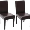 Chaise De Salle à Manger Littau Similicuir (lot De 2),simili-cuir, Marron, Pieds Foncés -Meilleur Meubles Magasin chaise 23689389