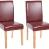 Chaise De Salle à Manger Littau Similicuir (lot De 2),simili-cuir, Brun Rouge, Pieds Clairs -Meilleur Meubles Magasin chaise 23689425
