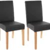 Chaise De Salle à Manger Littau Similicuir (lot De 2),simili-cuir, Noir Mat, Pieds Clairs -Meilleur Meubles Magasin chaise 23689477