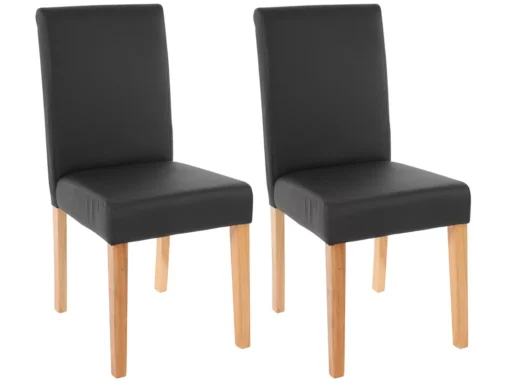 Chaise De Salle à Manger Littau Similicuir (lot De 2),simili-cuir, Noir Mat, Pieds Clairs -Meilleur Meubles Magasin chaise 23689477