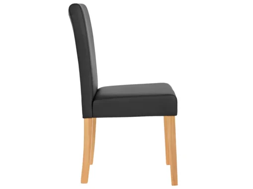 Chaise De Salle à Manger Littau Similicuir (lot De 2),simili-cuir, Noir Mat, Pieds Clairs -Meilleur Meubles Magasin chaise 23689481