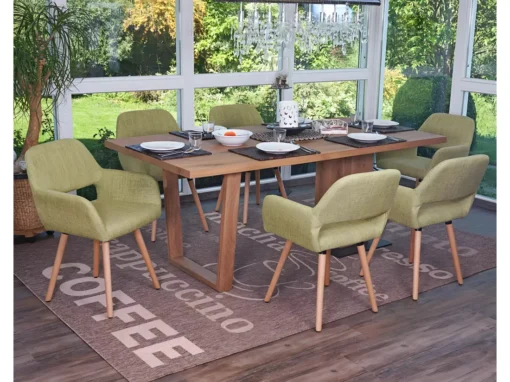 Chaise De Salle à Manger MCW-A50 II (lot De 6),tissu, Vert Clair -Meilleur Meubles Magasin chaise 23689887