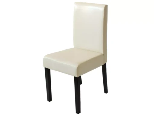 Chaise De Salle à Manger Littau Similicuir (lot De 2),simili-cuir, Crème, Pieds Foncés -Meilleur Meubles Magasin chaise 23690003