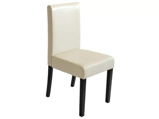 Chaise De Salle à Manger Littau Similicuir (lot De 2),simili-cuir, Crème, Pieds Foncés -Meilleur Meubles Magasin chaise 23690005