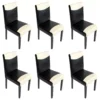 Chaise De Salle à Manger Littau Similicuir (lot De 6),simili-cuir, Noir/crème, Pieds Foncés -Meilleur Meubles Magasin chaise 23690013