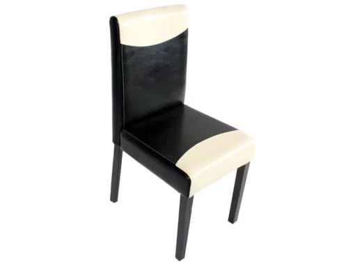 Chaise De Salle à Manger Littau Similicuir (lot De 6),simili-cuir, Noir/crème, Pieds Foncés -Meilleur Meubles Magasin chaise 23690015